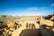 Tourist\'s shadows in Chaco Culture National Historical Park, NM,