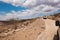 Tourist safari vehicle seen driving in the desert at Loiyangalani District in Turkana County