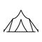 Tourist Shelter Outdoor Relaxation Outline Pictogram. Tourism Leisure Adventure Tent. Camping Tent Black Line Icon