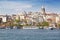 Tourist ship near Galata Bridge in Istanbul,