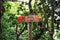 Tourist sign giving distances and directions on the famous Levada dos Balcoes Trail in Madeira, Portugal. Information sign,