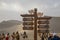 Tourist signs at camel rides, Singing Sand Mountain, Taklamakan