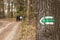 Tourist signs in the Czech Republic. Marking trails in the woods. Family trip.