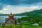 Tourist site of Armenia Sevanavank Monastery on the shore of Lake