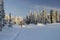 Tourist skier on ski-track