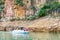 Tourist speed boats navigating at Furnas lake