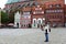 Tourist in Stralsund, Old Market, Germany
