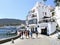 Tourist strolling in CadaquÃ©s, Spain