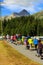 Tourist strolling near St. Moritz