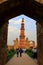 Tourist strolling at Qutub Minar, Delhi, India