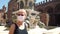 Tourist with surgical mask in Italy