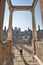 Tourist taking a photo in roman theater in Merida, Extremadura