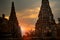 Tourist taking a photo in wat chai wattanaram ayutthaya world heritage site of unesco thailand