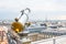 Tourist telescope over Paris landscape on Lafayette Gallery