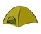 Tourist tent on a white background. Rest at nature. Symbol. Vector