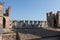 Tourist on the top of the tower, Scaliger Castle, Sirmione, Lombardy, Italy