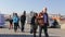 Tourist traffic on Charles Bridge in Prague