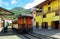 Tourist train to Devil`s Nose in Alausi at station, Ecuador