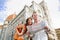 Tourist travel couple by Florence cathedral, Italy