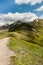 Tourist trekking trial in Tatra mountains