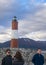 Tourist at trip at ushuaia lighthouse