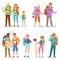 Tourist vector traveling people tripper traveler man woman camper character with backpack on vacation illustration set