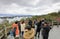 Tourist view the Thousand Island Lake in cloudy day, adobe rgb