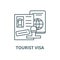 Tourist visa vector line icon, linear concept, outline sign, symbol