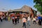 Tourist visit alley of shichahai park, srgb image
