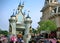 Tourist visit magic in Disney Castle in Hongkong Disney