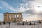 Tourist visiting Parthenon, Acropolis ruin in Athens