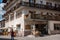 A tourist walking into the Cortina town,Cortina D`Ampezzo, South