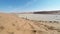 Tourist walking in the majestic Namib desert