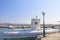 Tourist walking submarine waterfront resort of Faliraki. Rhodes