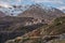 Tourist walking on a touristic path in High Atlas Mountains