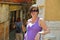 Tourist woman have beautoful vacation time in venice