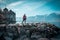 Tourist Woman at Montreux lake