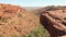 tourist woman sitting at Kings Canyon