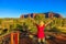 Tourist woman in Uluru