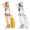 Tourist Woman Vector Illustration