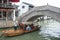 Tourist wooden rowboat in Zhujiajiao Ancient Water Town, a historic village located in the Qingpu District of Shanghai, China