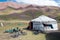 Tourist Yurt camp of Tulpar Kol Lake in Alay Valley, Osh, Kyrgyzstan