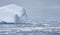 Tourist in a zodiac traveling in antarctic waters