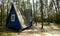 Touristic camp in summer pine forest