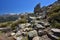 Touristic footpath on the mountain slope