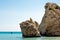 Touristic popular Aphrodite rock site in Cyprus