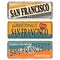 Touristic Retro Vintage Greeting sign, Typographical background Welcome to San Francisco , Vector design. Texture