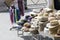 Touristic street market selling hats