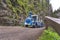 Touristic train in the mountain gorge