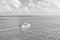 Touristic yachts floating by green island at Key West, Florida